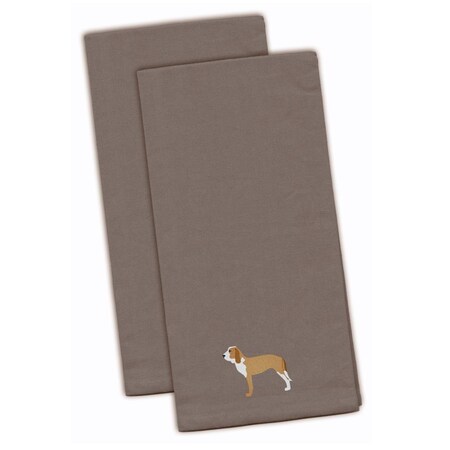 Carolines Treasures Spanish Hound Gray Embroidered Kitchen Towel BB3391GYTWE